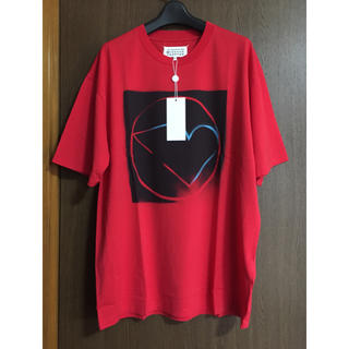 マルタンマルジェラ(Maison Martin Margiela)の46新品 マルジェラ オーバーサイズ Tシャツ ビッグシルエット 赤(Tシャツ/カットソー(半袖/袖なし))
