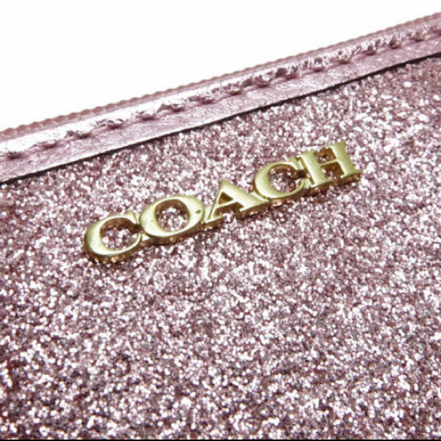 ★未使用品★ COACH ★本革★ポーチ グリッター メタリック ★箱付き