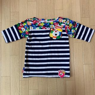 ジャム(JAM)の着用1回♡ほぼ新品♡JAM ジャム ボーダー×ボタニカル 七分袖Tシャツ 100(Tシャツ/カットソー)