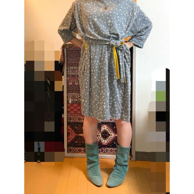 TSUMORI CHISATO(ツモリチサト)の【着画up】ツモリチサト 薄手ウールニット ドルマンワンピース  ひざ丈 レディースのワンピース(ひざ丈ワンピース)の商品写真