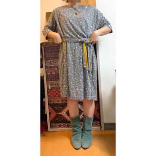 ツモリチサト(TSUMORI CHISATO)の【着画up】ツモリチサト 薄手ウールニット ドルマンワンピース  ひざ丈(ひざ丈ワンピース)