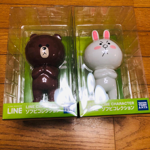 Takara Tomy(タカラトミー)のブラウン コニー  LINE ソフビ 二体セット エンタメ/ホビーのおもちゃ/ぬいぐるみ(キャラクターグッズ)の商品写真