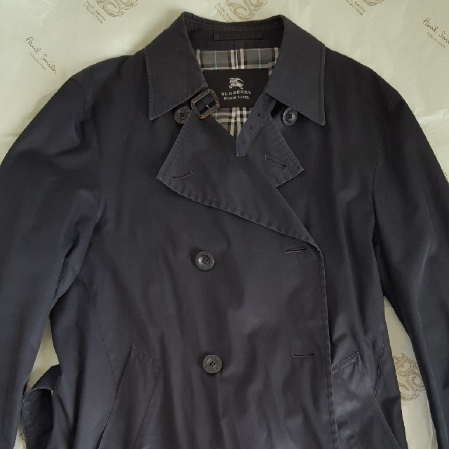 BURBERRY BLACK LABEL(バーバリーブラックレーベル)のBURBERRYブラックレーベル　トレンチコート　ブラック メンズのジャケット/アウター(トレンチコート)の商品写真