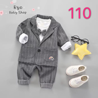 110 フォーマル スーツ セット 男の子 グレー(ドレス/フォーマル)