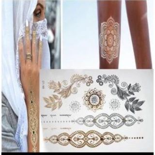 Hot gold tattoo stickers glitter tatoo (その他)