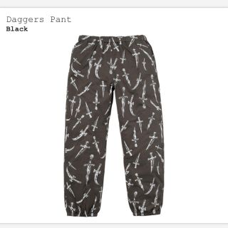 シュプリーム(Supreme)の【黒S】Daggers Pant【新品同様】(ワークパンツ/カーゴパンツ)