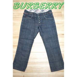 バーバリーブルーレーベル(BURBERRY BLUE LABEL)のバーバリーブルーレーベル デニムハーフパンツ ボタンフライ XS相当(デニム/ジーンズ)