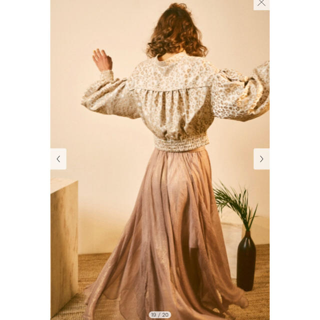 Lily Brown(リリーブラウン)の光沢シースルーフレアスカート レディースのスカート(ロングスカート)の商品写真