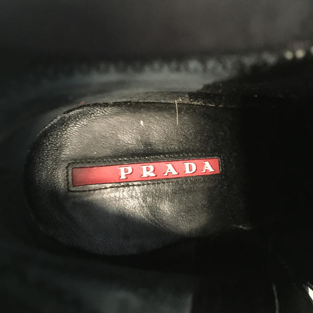 PRADA(プラダ)のブーツ 35 PRADA ストレッチ 黒 中古 レディースの靴/シューズ(ブーツ)の商品写真