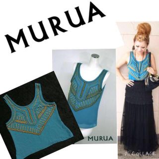 ムルーア(MURUA)の290.スタッズ付シフォンタンク(タンクトップ)