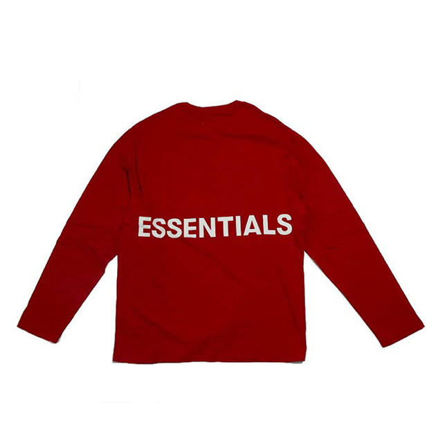 FEAR OF GOD(フィアオブゴッド)のFOG essentials ロンtシャツ ロゴ カットソー 新品未使用 赤 メンズのトップス(Tシャツ/カットソー(七分/長袖))の商品写真