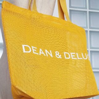 ディーンアンドデルーカ(DEAN & DELUCA)のDEAN&DELUCAイエローメッシュトートバッグラージ新品(エコバッグ)