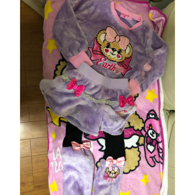 シルキーファーセットアップキッズ服女の子用(90cm~)