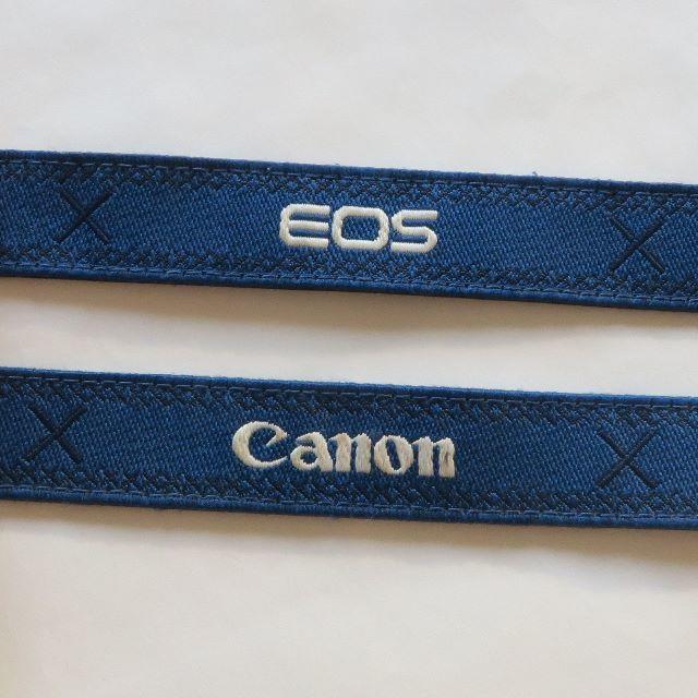 Canon(キヤノン)のCanon ストラップ EOS 細身・青 (中古、送料込) スマホ/家電/カメラのカメラ(その他)の商品写真