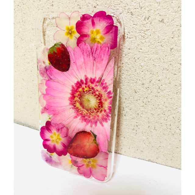 ハンドメイド iPhoneケース スマホケース 押し花 ガーベラ ビオラの