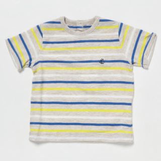 プチバトー(PETIT BATEAU)の新品 タグ付き★ プチバトー スラブジャージマルチボーダー半袖Ｔシャツ 18m(Ｔシャツ)