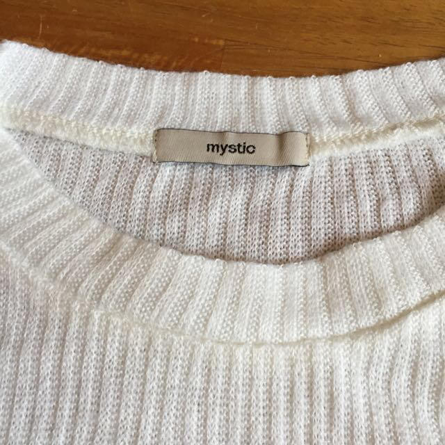 mystic(ミスティック)のホワイトニット レディースのトップス(ニット/セーター)の商品写真