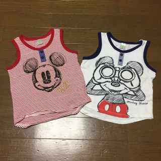 ディズニー(Disney)のミッキータンクトップ 95㎝ 2枚セット(Tシャツ/カットソー)