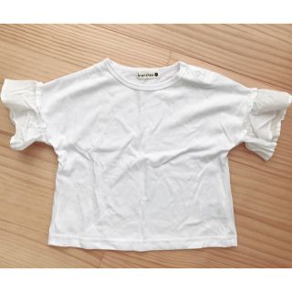 ブランシェス(Branshes)のブランシェス  白フリルTシャツ 美品★(Tシャツ/カットソー)