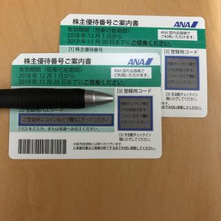 エーエヌエー(ゼンニッポンクウユ)(ANA(全日本空輸))のANA 株式優待券2枚(その他)