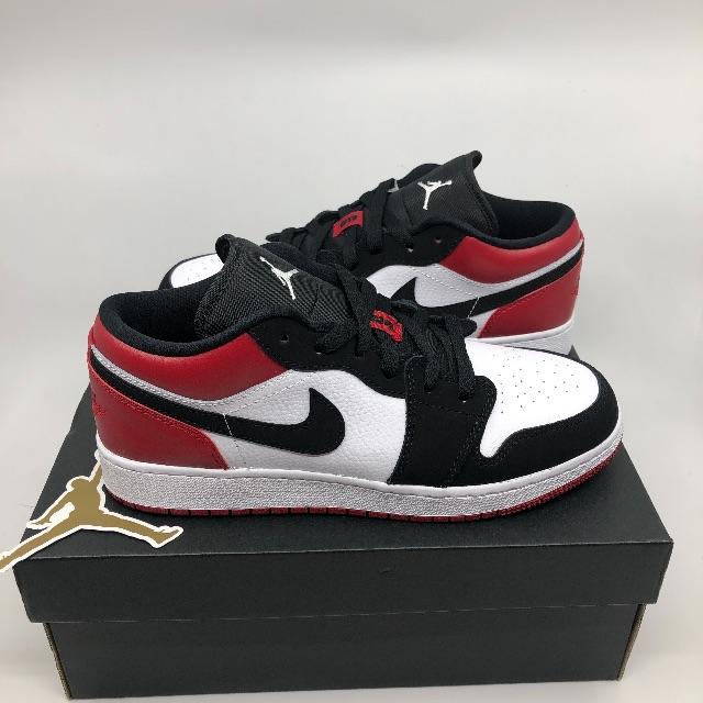 スニーカー 23.5 Nike Air Jordan 1 Low GS Black Toe