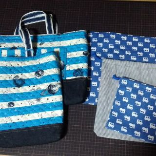 しろさん専用　ハンドメイド　手提げ　ランチョンマット　きんちゃく(通園バッグ)