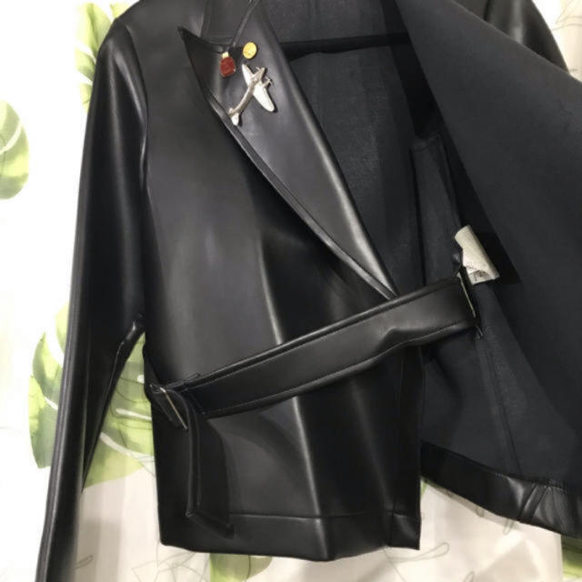 COMME des GARCONS(コムデギャルソン)のコムデギャルソン ライダース Y’sバッジ付き レディースのジャケット/アウター(ライダースジャケット)の商品写真