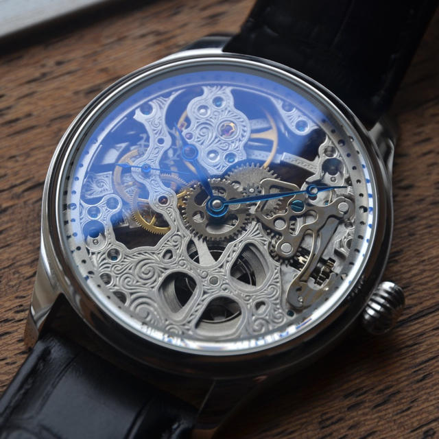 高質で安価 【値下げ】機械式時計 スケルトン 腕時計(アナログ)