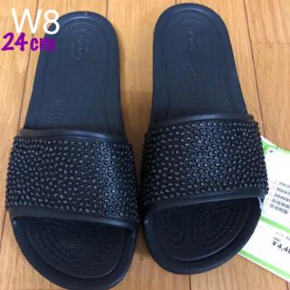 クロックス(crocs)の新品 クロックス スローン エンベリッシュド スライド ブラック W8 24cm(サンダル)