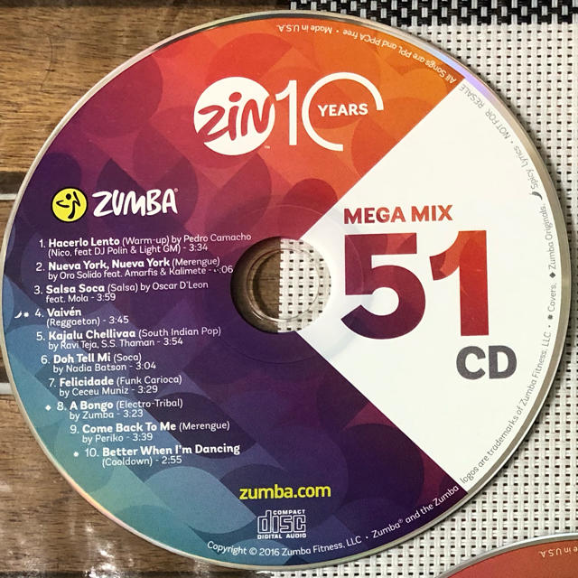 Zumba(ズンバ)のZUMBA CD / MEGA MIX Vol.51 エンタメ/ホビーのDVD/ブルーレイ(スポーツ/フィットネス)の商品写真