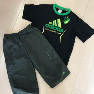 プーマ(PUMA)の【美品】adidas アディダス 7分丈シャカパンツ Tシャツセット 160(Tシャツ/カットソー)