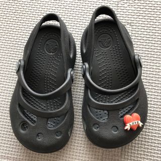 クロックス(crocs)のcrocs クロックス サイズ C5 キッズ サンダル(黒)(サンダル)