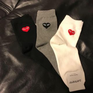 コムデギャルソン(COMME des GARCONS)の新品 コムデギャルソン 風 靴下 ソックス 三点セット インスタ映え(ソックス)