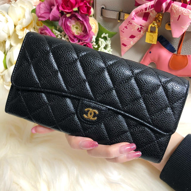 CHANEL(シャネル)の❤️美品❤️CHANEL シャネル マトラッセ 長財布 キャビアスキン 黒 レディースのファッション小物(財布)の商品写真