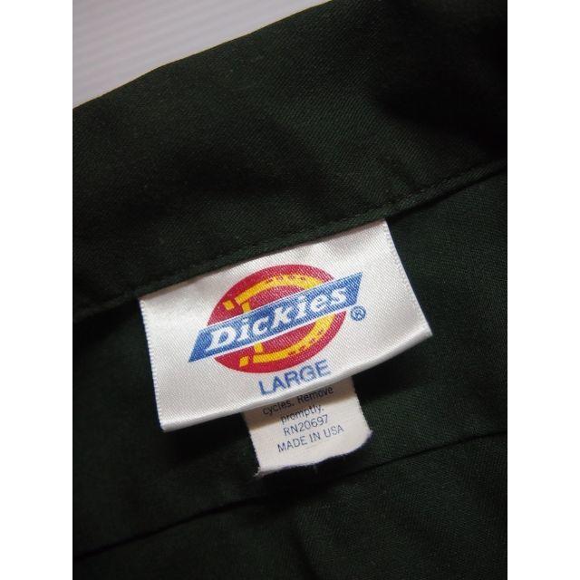 Dickies(ディッキーズ)の野球マスク様専用USA製Dickes半袖ワークシャツダークグリーン古着H331 メンズのトップス(シャツ)の商品写真