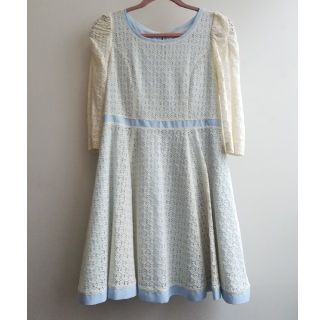 ミニマム(MINIMUM)のMINIMUM レース　ワンピース　モテ服　ブルー(ひざ丈ワンピース)