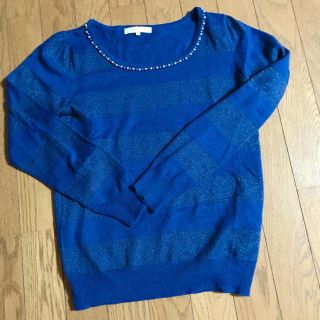 グローブ(grove)の【お値下げしました！美品】grove ラメボーダーニット(ニット/セーター)