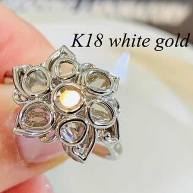 【K18 WG】ダイヤモンド リング ミックスカット レディースのアクセサリー(リング(指輪))の商品写真