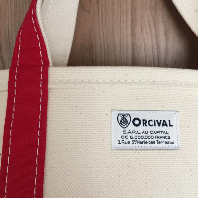 ORCIVAL(オーシバル)の【新品】オーチバル トートバッグ Sサイズ ECRU×RED レディースのバッグ(トートバッグ)の商品写真