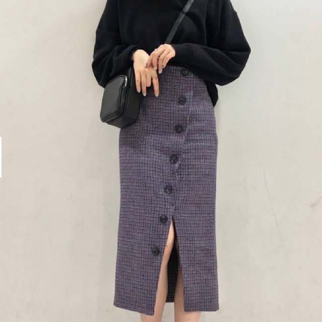MURUA(ムルーア)のムルーア フロントボタン 巻き スカート レディースのスカート(ひざ丈スカート)の商品写真