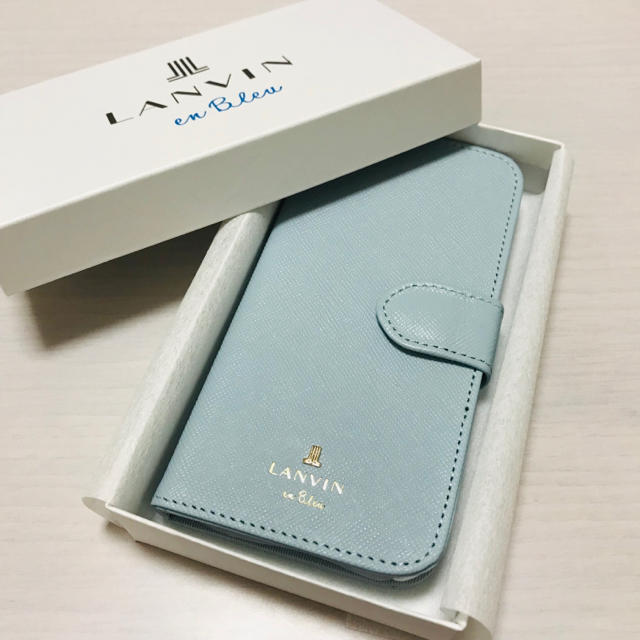 LANVIN en Bleu(ランバンオンブルー)の新品 ランバンオンブルー 手帳型スマホケース パスケース★ランバン リュック スマホ/家電/カメラのスマホアクセサリー(iPhoneケース)の商品写真