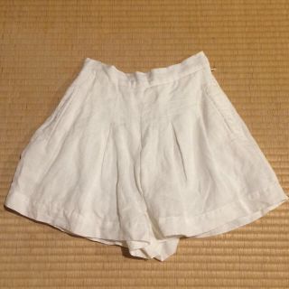 マーキュリーデュオ(MERCURYDUO)のリネン ショートパンツ ホワイト 白(ショートパンツ)