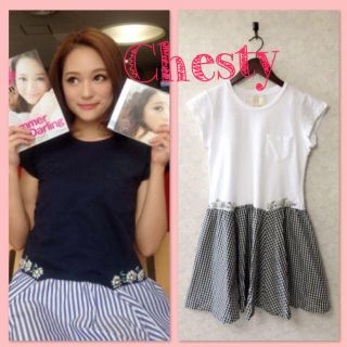 チェスティ(Chesty)のChestyまいまい着ビジューワンピース(ミニワンピース)