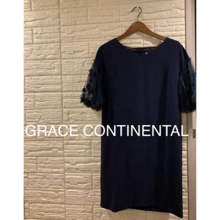 グレースコンチネンタル(GRACE CONTINENTAL)のGRACE CONTINENTAL ☆ 刺繍スリーブワンピース(ひざ丈ワンピース)