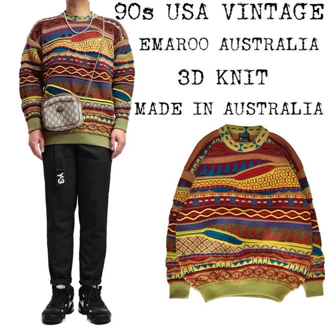 ☆美品☆90s USA VINTAGE☆クージーニット☆オーストラリア製☆M☆ ☆美品☆90s USA VINTAGE☆クージーニット☆オーストラリア製☆M☆