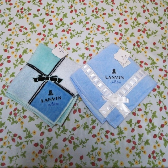 LANVIN(ランバン)の【新品】LANVIN 　タオルハンカチ　２枚セット レディースのファッション小物(ハンカチ)の商品写真