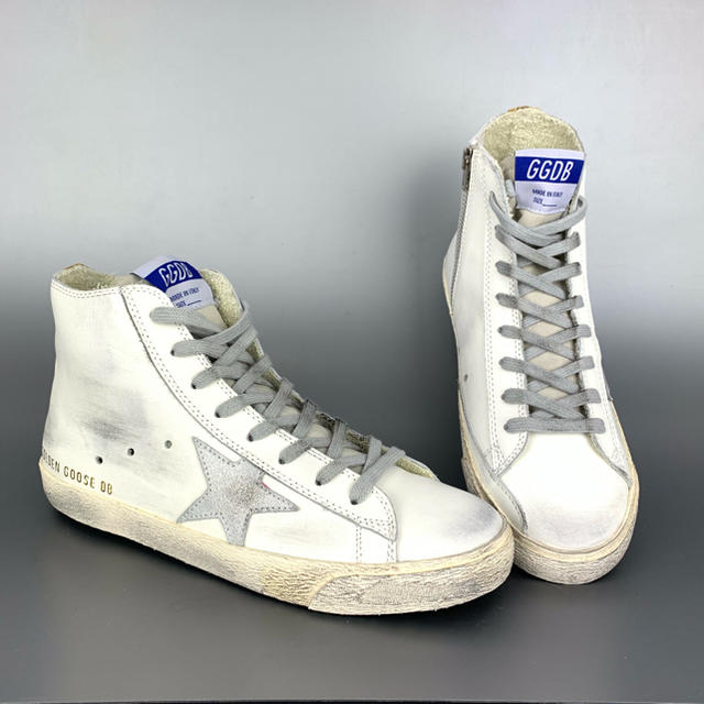 GOLDEN GOOSE(ゴールデングース)のGGDB FRANCY 38 24 ハイカットレザー スニーカー 白銀 レディースの靴/シューズ(スニーカー)の商品写真