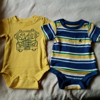 ベビーギャップ(babyGAP)の半袖ロンパース(２枚組)70㎝(ロンパース)