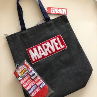 マーベル(MARVEL)のMARVEL マーベル トートバッグ & ソックス 2点セット(トートバッグ)