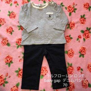 ラルフローレン(Ralph Lauren)のラルフ ロンT & baby gap デニムパンツ 70(Ｔシャツ)